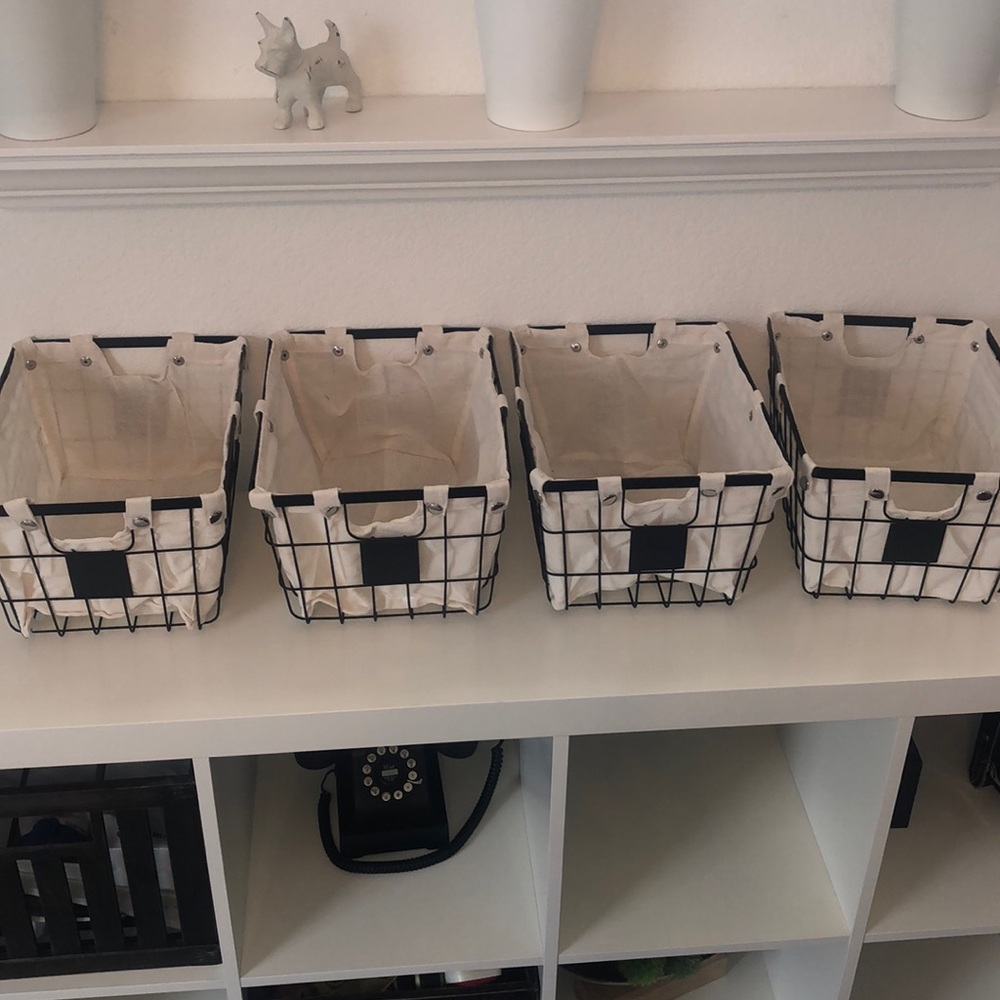 Better Homes & Gardens Small Wire Storage Basket with Chalkboard (set of four)